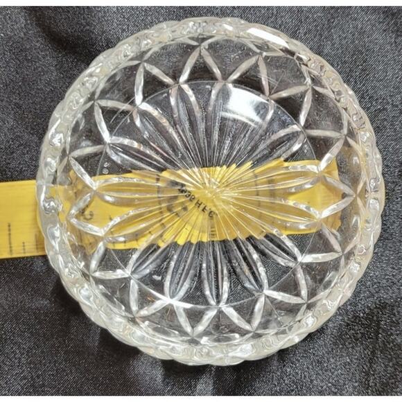 Vtg 1996 Clear Cut Glass Trinket Jar Jewelry Candy Keepsake Teardrop Shape Lid - Picture 8 of 11